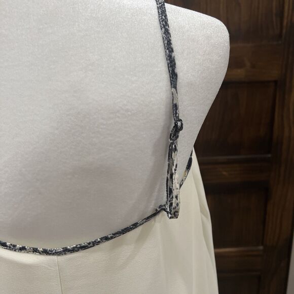 Ya Los Angeles Dress Small Peated White Snake Animal Print Safari‎ Boho - Picture 9 of 14